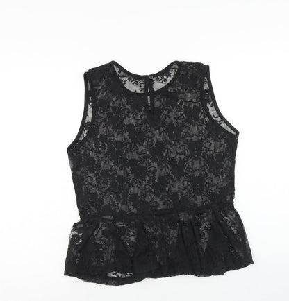 Atmosphere Womens Black Polyester Basic Tank Size 14 Boat Neck