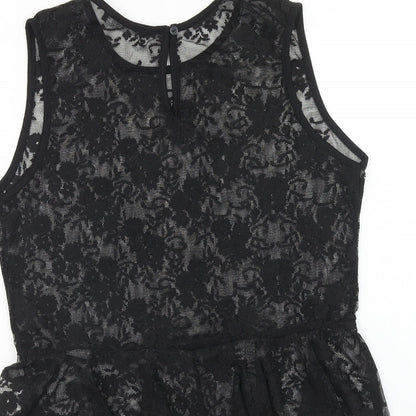 Atmosphere Womens Black Polyester Basic Tank Size 14 Boat Neck