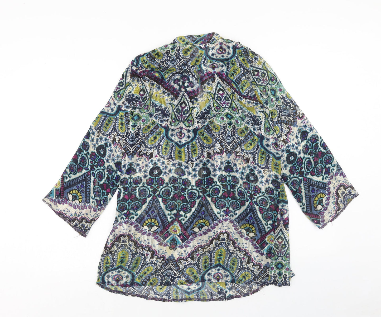 Wallis Womens Multicoloured Geometric Polyester Basic Blouse Size S V-Neck