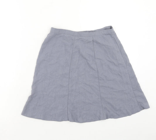 Helium Womens Blue Polyester A-Line Skirt Size 12 Button