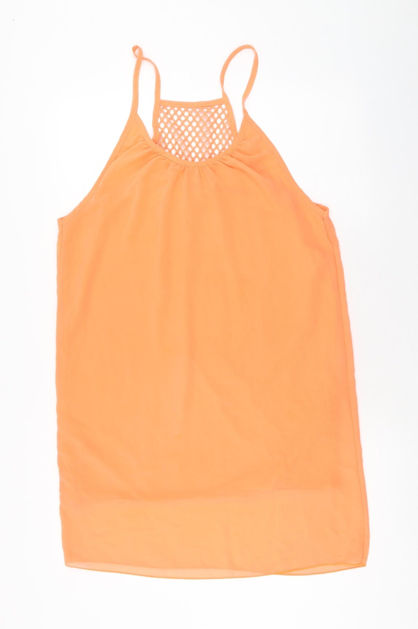 Preworn Womens Orange Polyester Basic Tank Size 2XL Round Neck