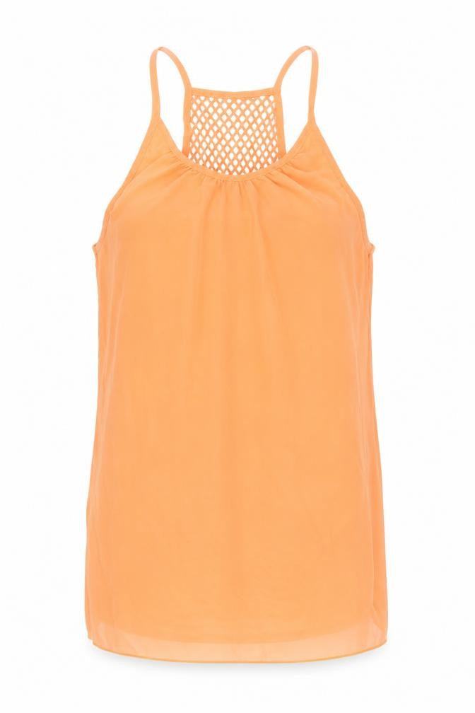 Preworn Womens Orange Polyester Basic Tank Size 2XL Round Neck