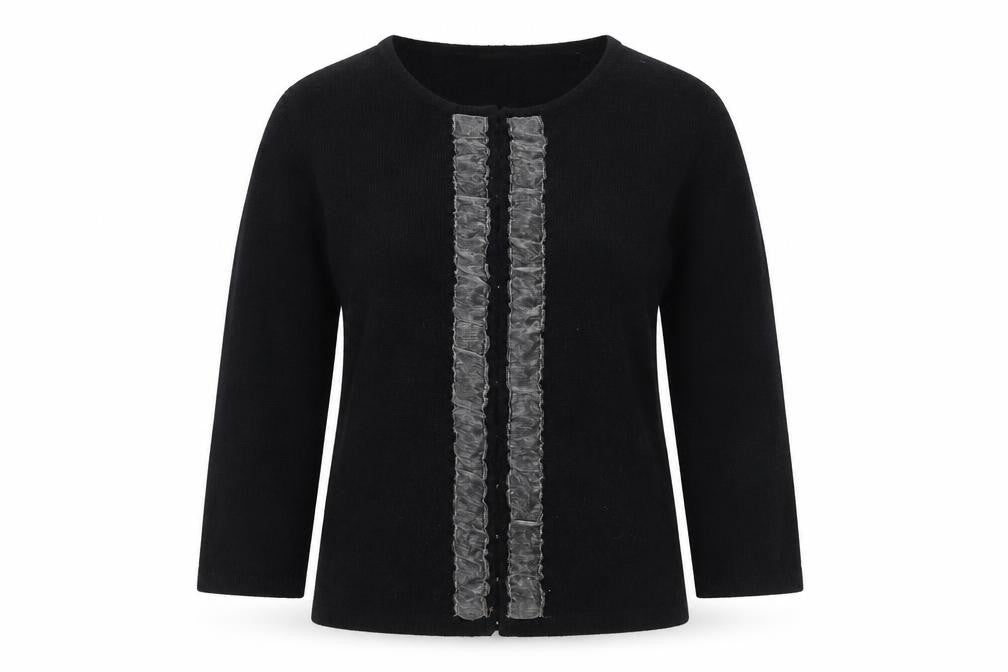 Marks & Spencer Womens Black Round Neck 100% Cotton Pullover Jumper Size 12