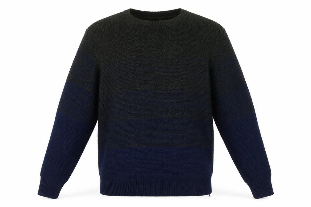 British Jumper Company Mens Blue Round Neck Acrylic Pullover Jumper Size L Long Sleeve
