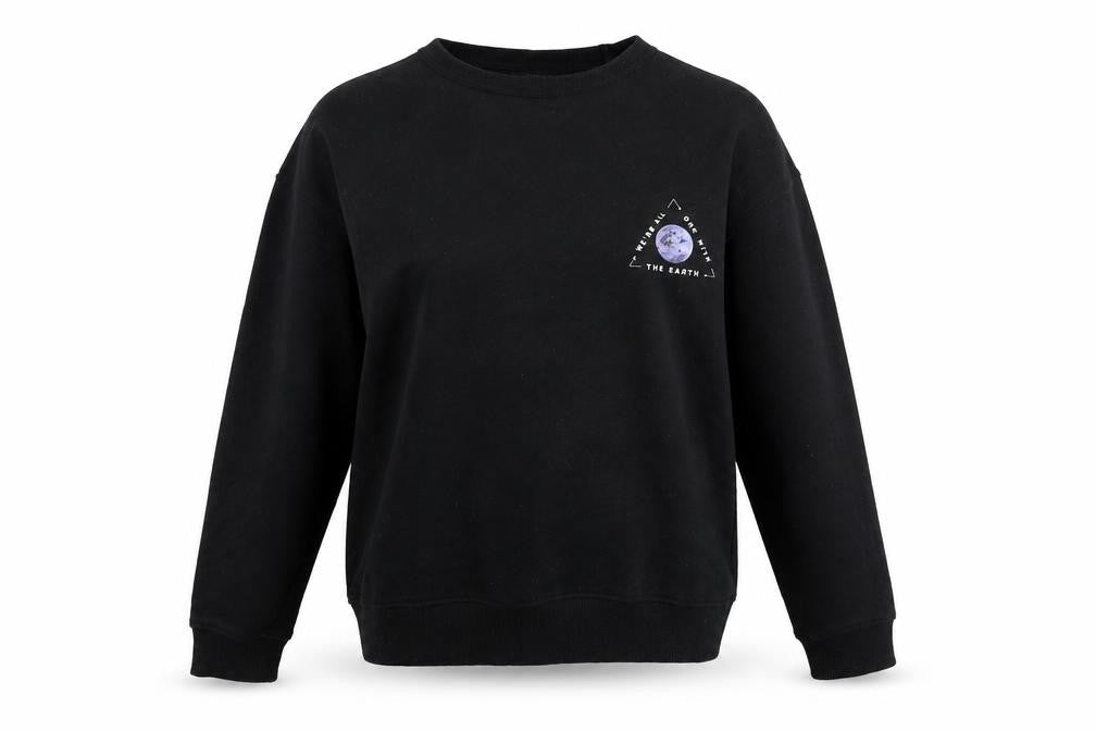 Primark Womens Black Cotton Pullover Sweatshirt Size 2XS Pullover - We're All One with the Earth