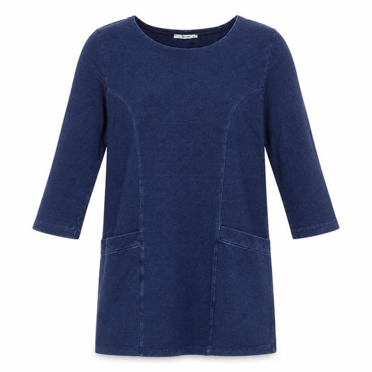 TU Womens Blue 100% Cotton A-Line Size 10 Round Neck Pullover