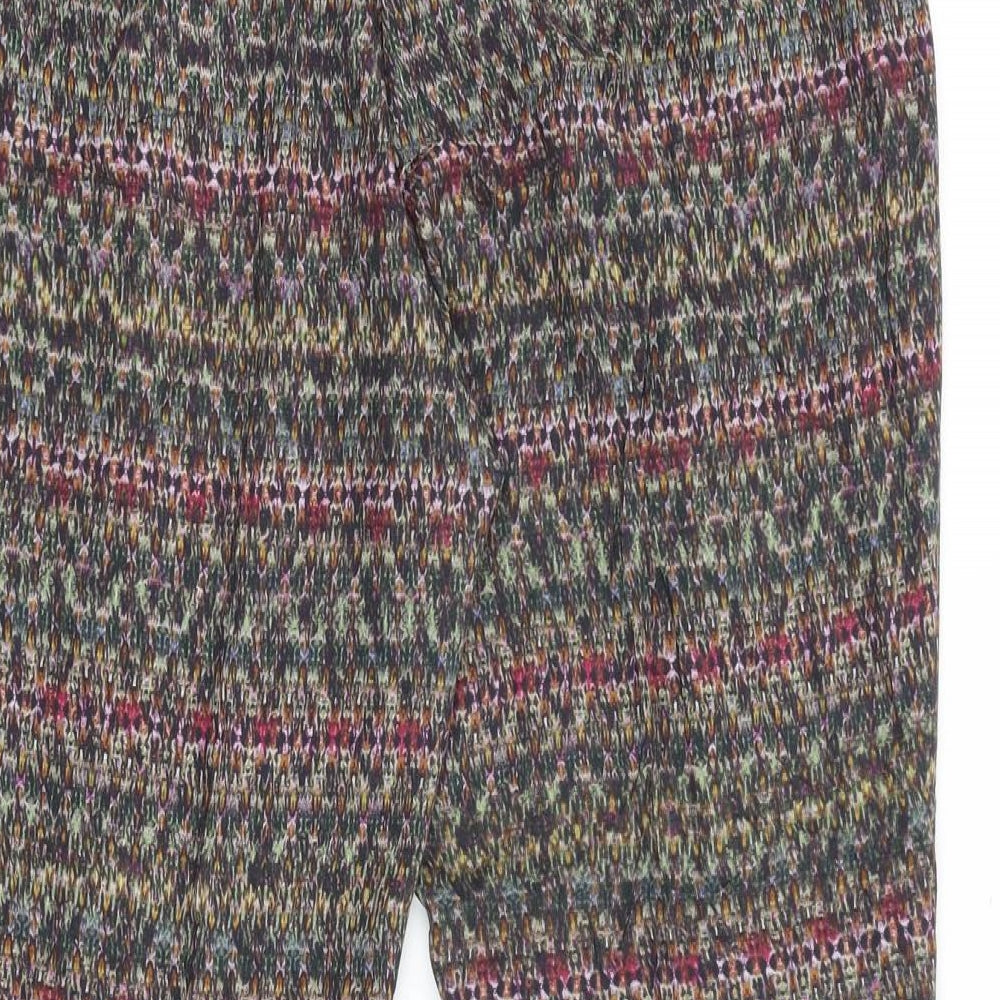 Zara Womens Multicoloured Geometric Viscose Trousers Size L L27 in Regular