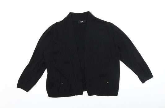 Wallis Womens Black V-Neck 100% Cotton Cardigan Jumper Size M