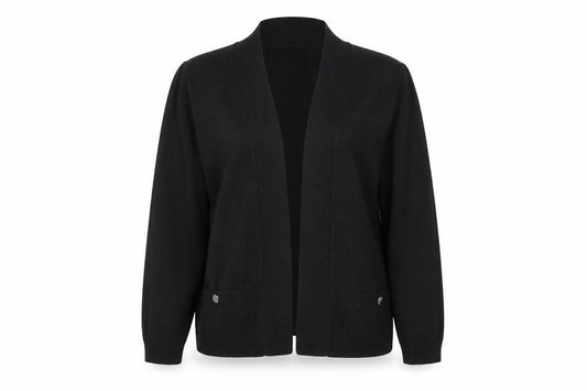Wallis Womens Black V-Neck 100% Cotton Cardigan Jumper Size M