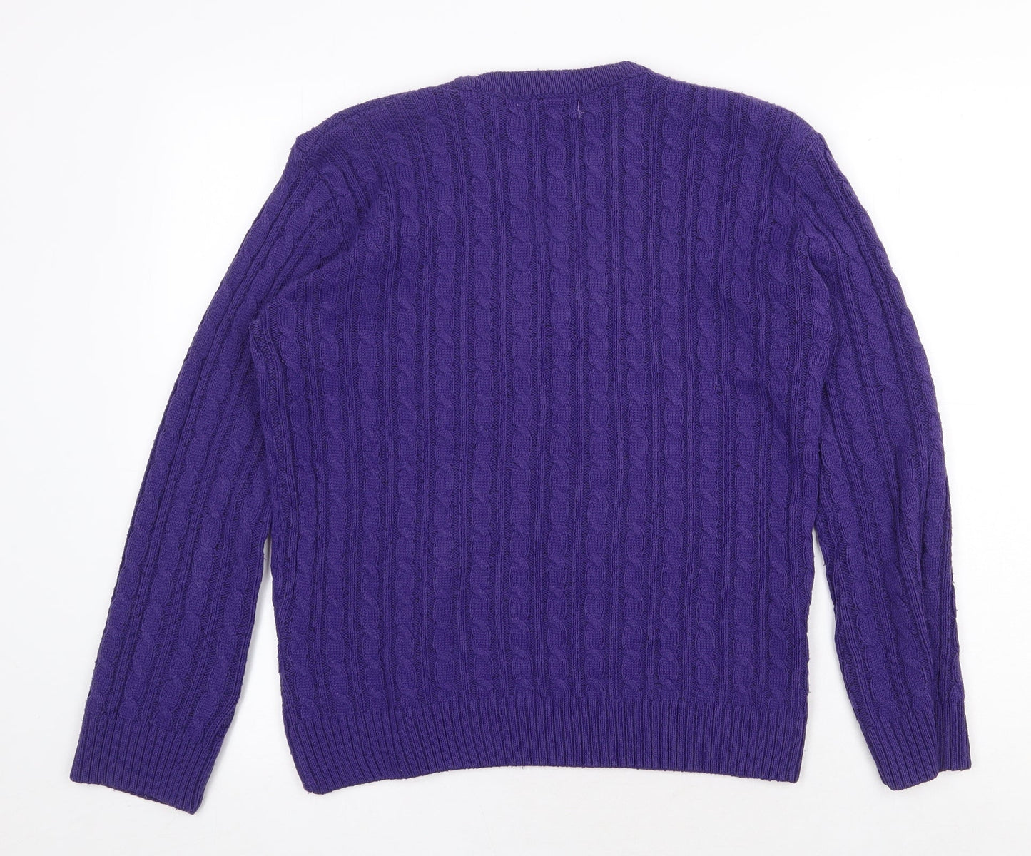 Autonomy Womens Purple Round Neck Acrylic Pullover Jumper Size M