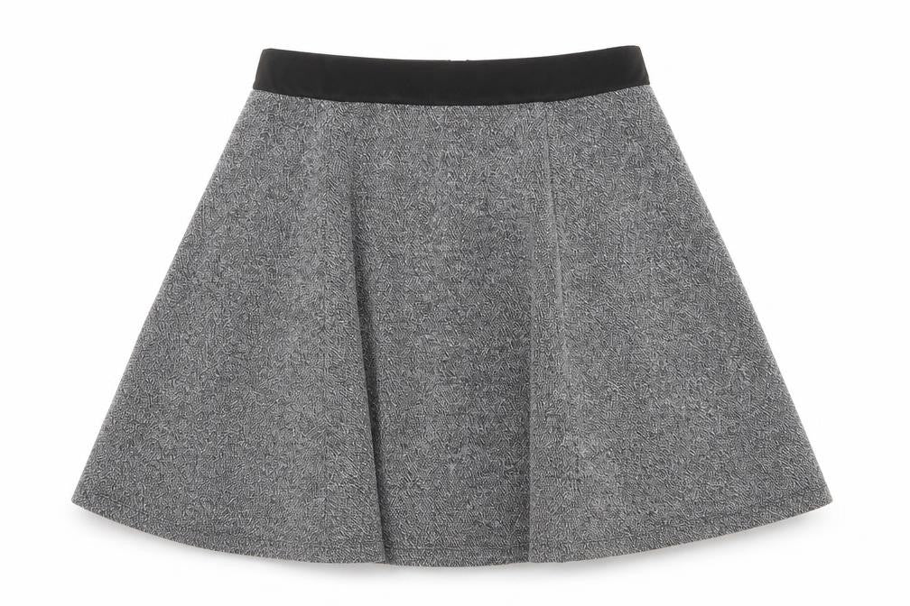 H&M Womens Grey Geometric Polyester Skater Skirt Size M Zip