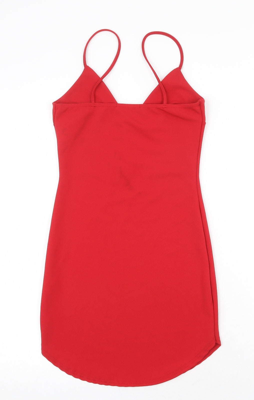 Missguided Womens Red Polyester Slip Dress Size 8 V-Neck Pullover