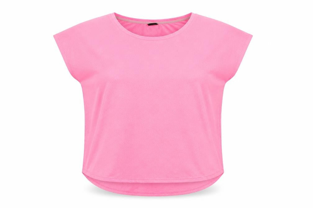 Gina Tricot Womens Pink Polyester Basic T-Shirt Size S Boat Neck Pullover