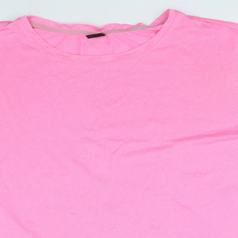 Gina Tricot Womens Pink Polyester Basic T-Shirt Size S Boat Neck Pullover