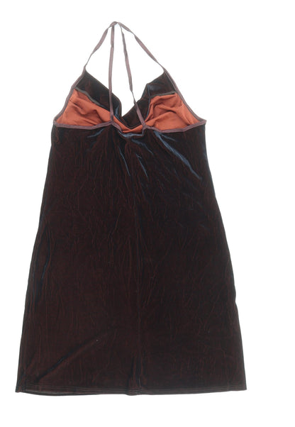 CMD Womens Brown Polyester A-Line Size L Halter Pullover