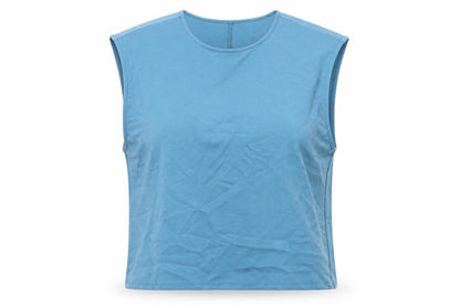 Zara Womens Blue Lyocell Basic T-Shirt Size M Round Neck