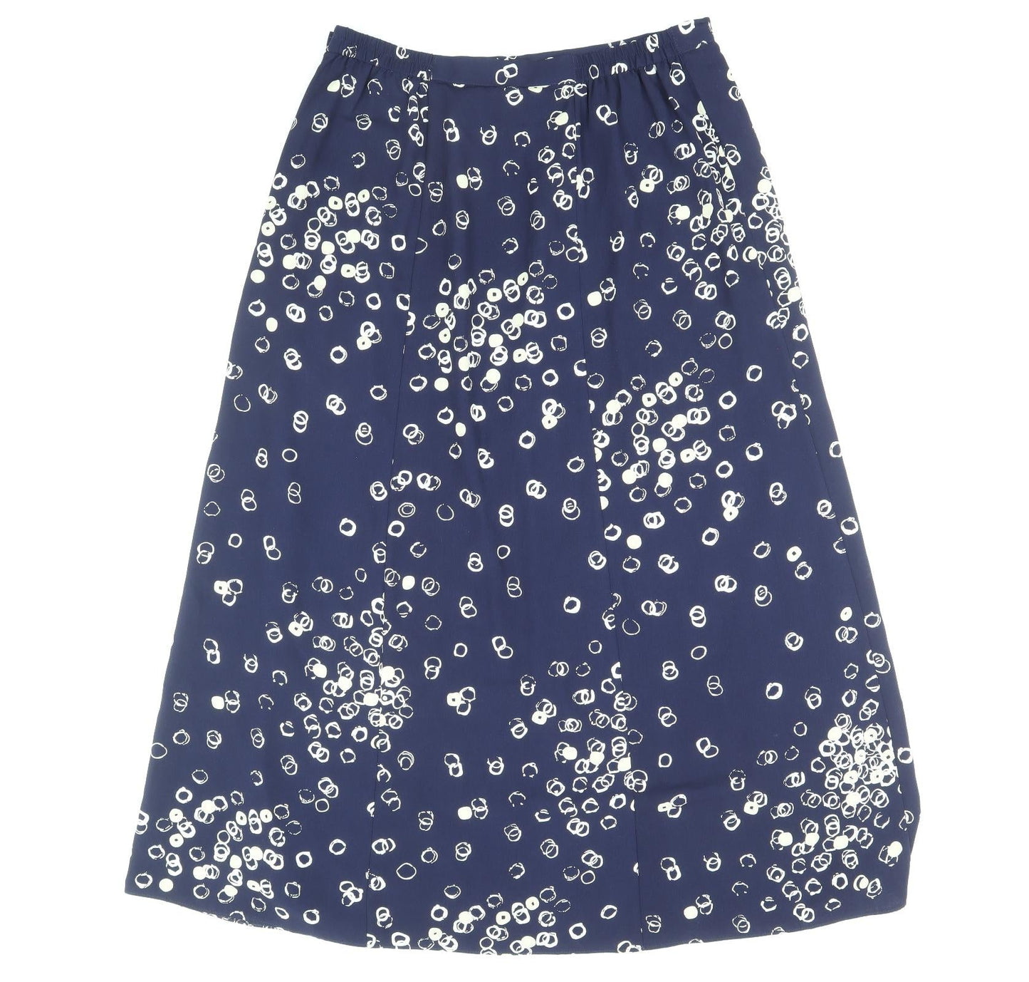 Focus Womens Blue Geometric Polyester A-Line Skirt Size 14 Zip
