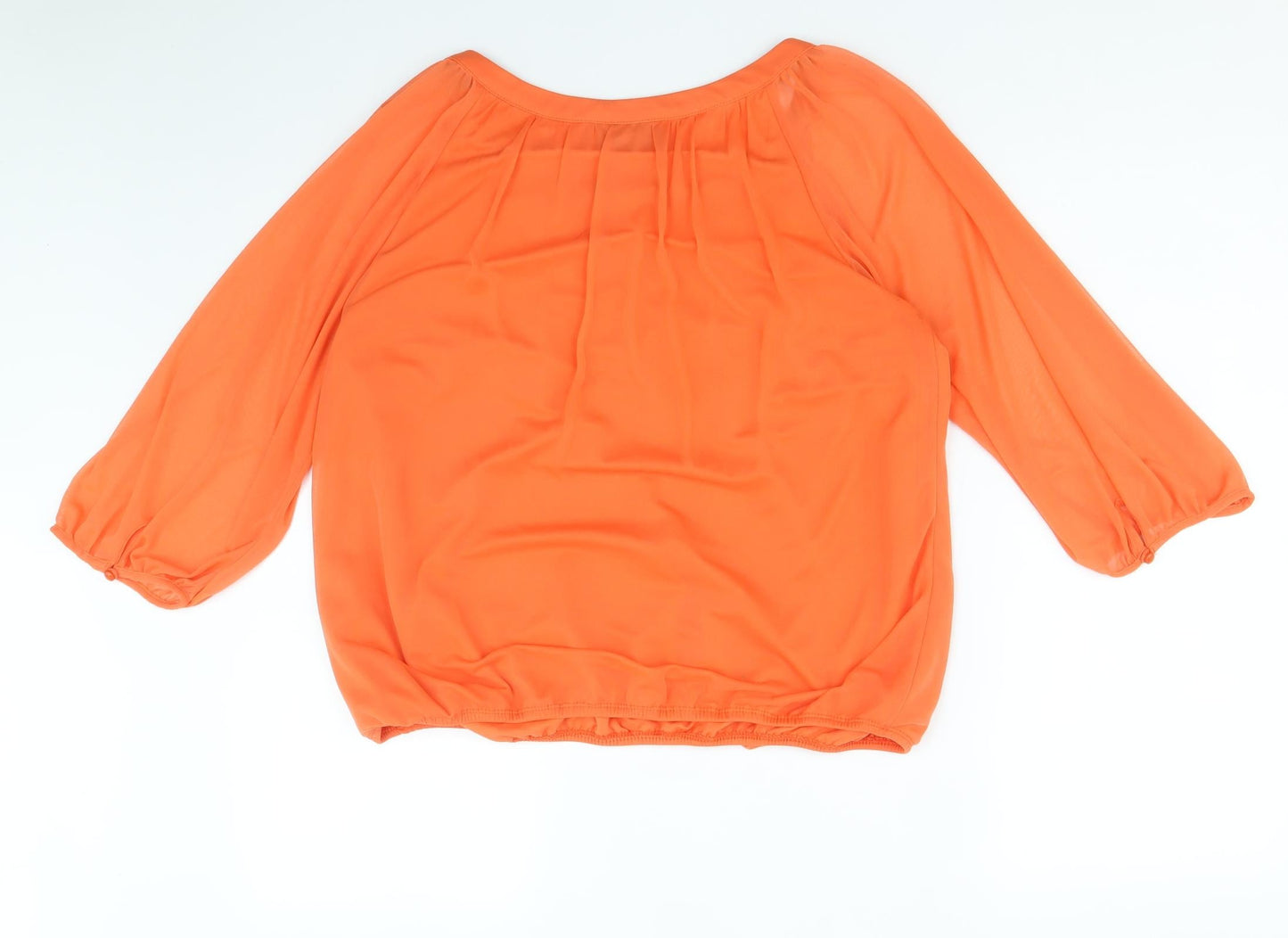 Wallis Womens Orange Polyester Basic Blouse Size M Boat Neck