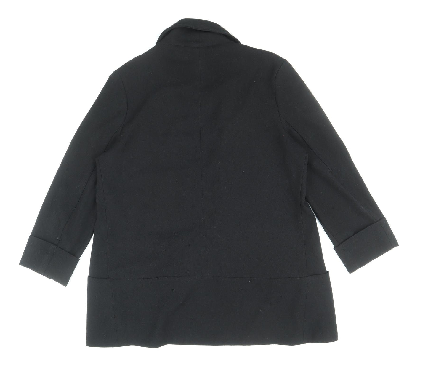 New Look Womens Black Overcoat Jacket Size 8