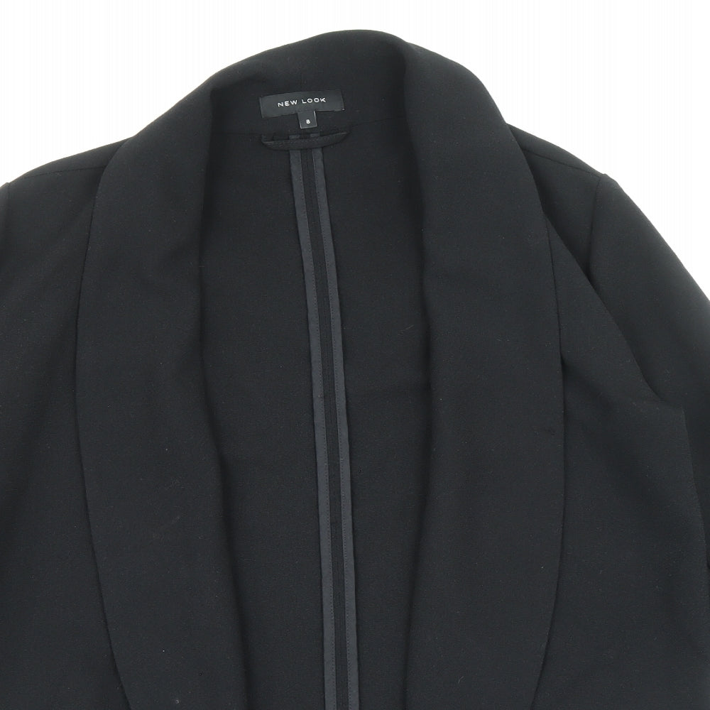 New Look Womens Black Overcoat Jacket Size 8