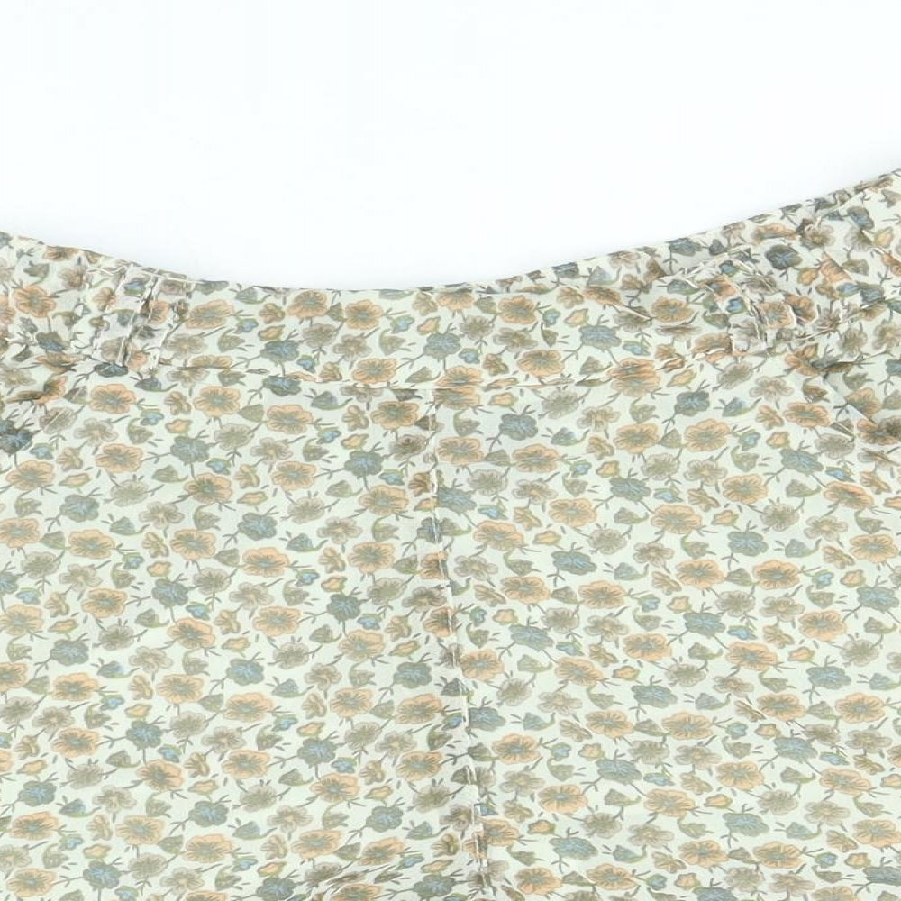 H&M Womens Multicoloured Floral Polyester Bermuda Shorts Size 10 Regular Pull On