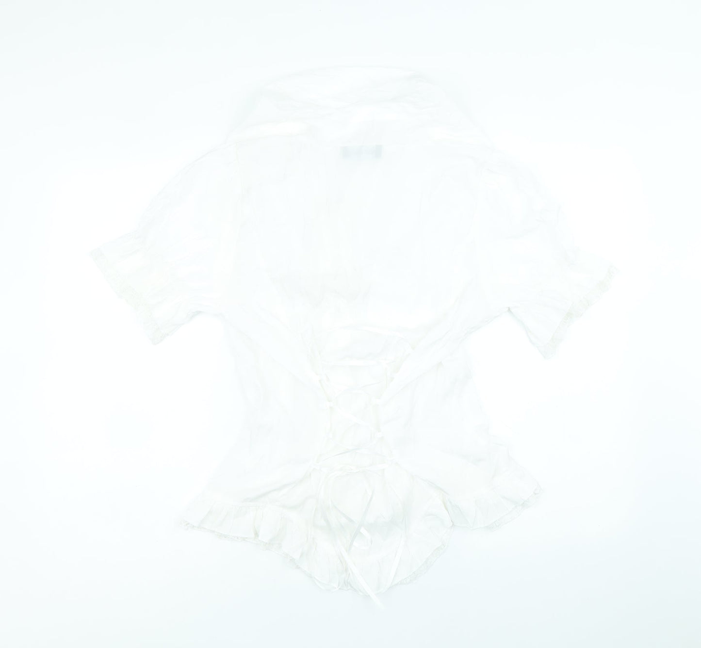 Scarlett Darkness Womens White Viscose Basic Blouse Size L V-Neck
