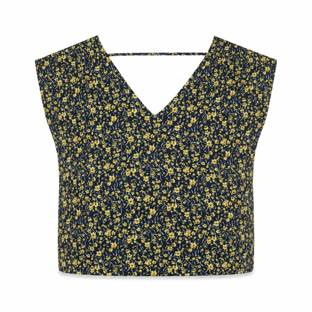 FOREVER 21 Womens Multicoloured Geometric Polyester Basic Tank Size S V-Neck