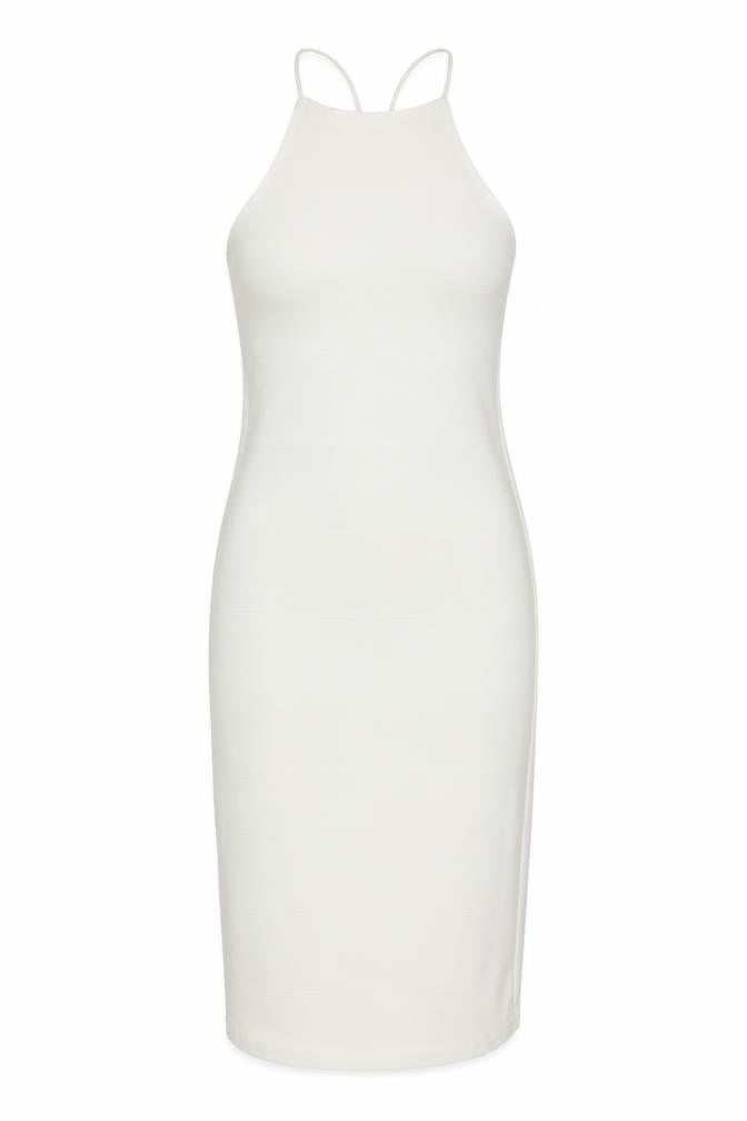 Misguided Womens Ivory Polyester Bodycon Size 6 Halter Pullover
