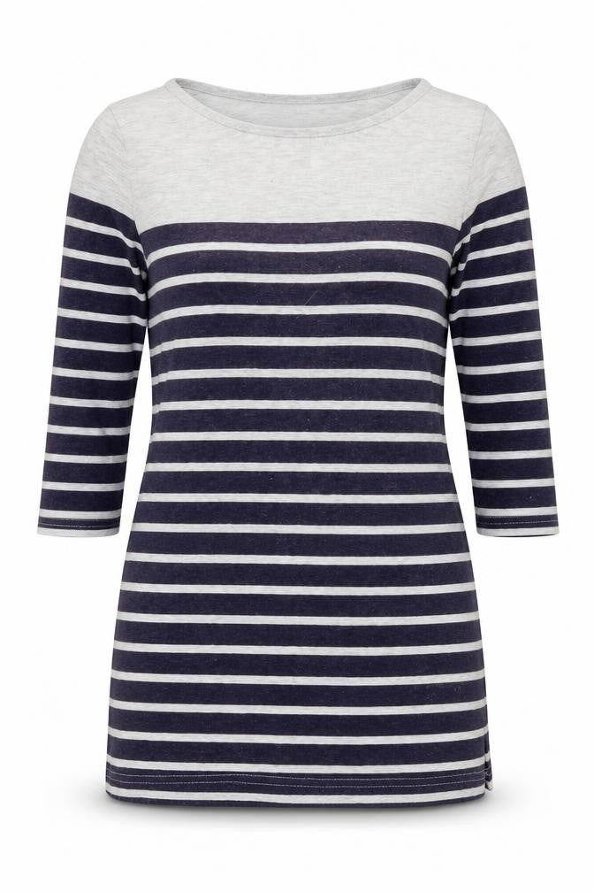 Papaya Womens Blue Striped Cotton Basic Tank Size 8 Boat Neck