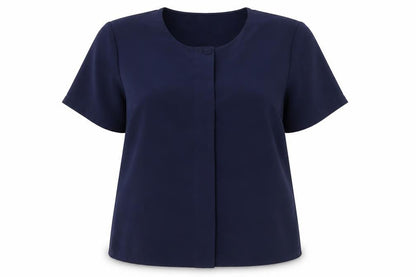 St Michael Womens Blue Polyester Basic Blouse Size 16 Round Neck
