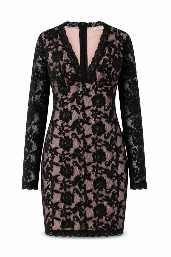Style Plus Womens Black Polyester Pencil Dress Size 10 V-Neck Zip