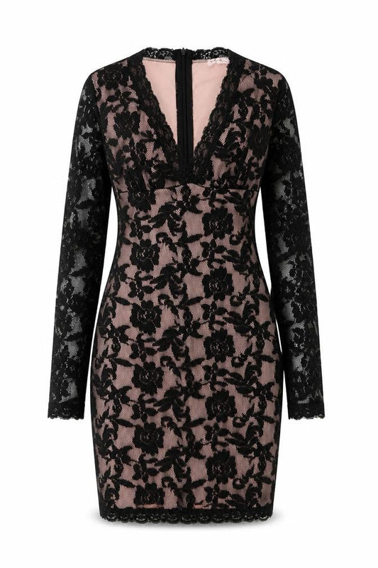 Style Plus Womens Black Polyester Pencil Dress Size 10 V-Neck Zip