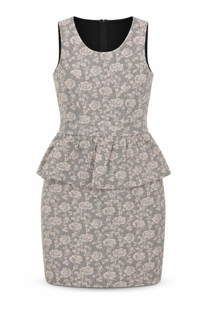 K&A Womens Pink Floral Polyester Pencil Dress Size 12 Scoop Neck Zip