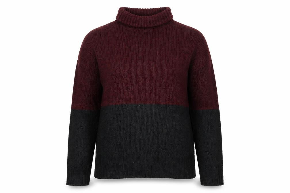 New Look Womens Purple Roll Neck Acrylic Pullover Jumper Size S - Colourblock