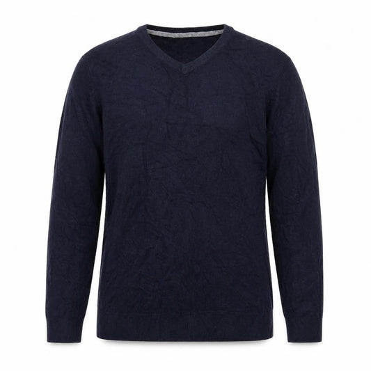 Debenhams Mens Blue V-Neck Acrylic Pullover Jumper Size L Long Sleeve