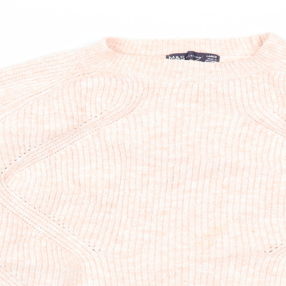 Garfield & Marks Womens Pink Round Neck Acrylic Pullover Jumper Size L