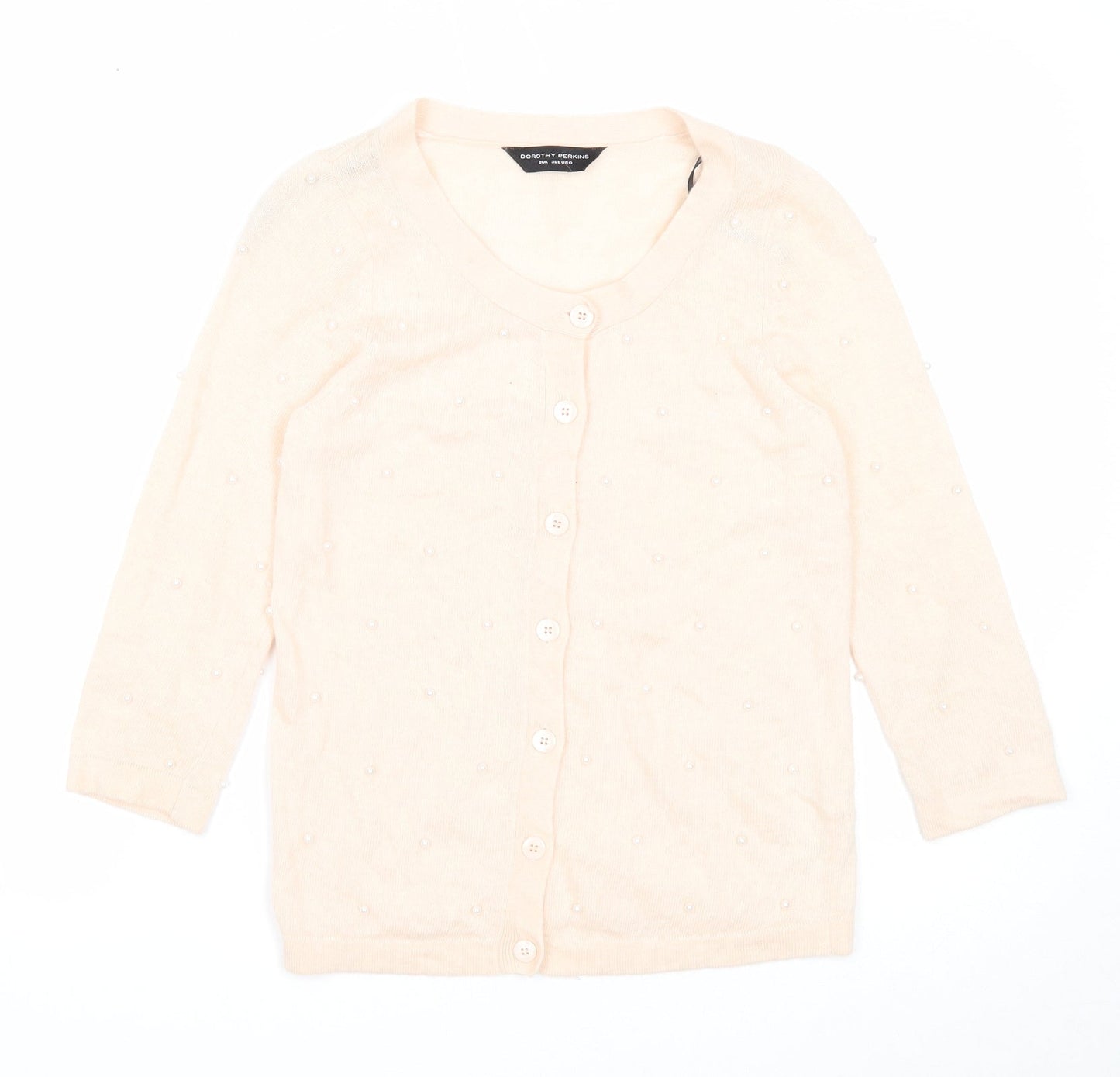 Dorothy Perkins Womens Pink V-Neck Viscose Cardigan Jumper Size 8