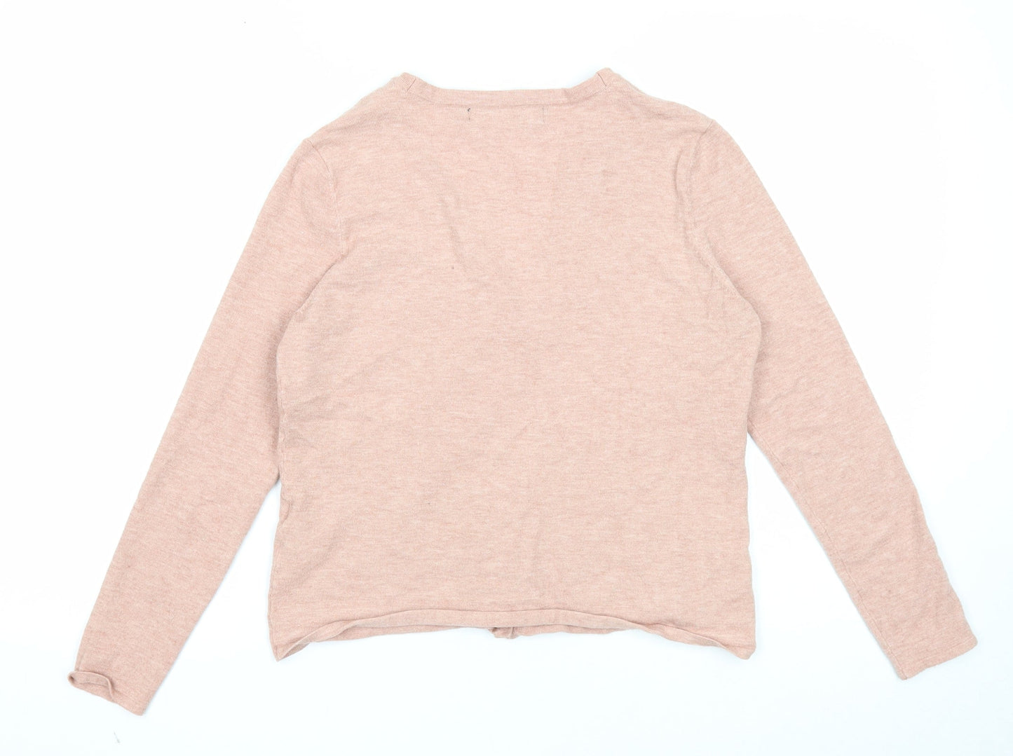 VERO MODA Womens Pink V-Neck Viscose Cardigan Jumper Size M