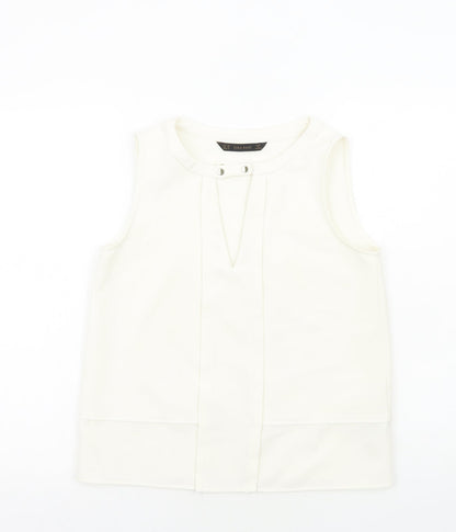 Zara Womens Ivory Polyester Basic Tank Size XS Round Neck