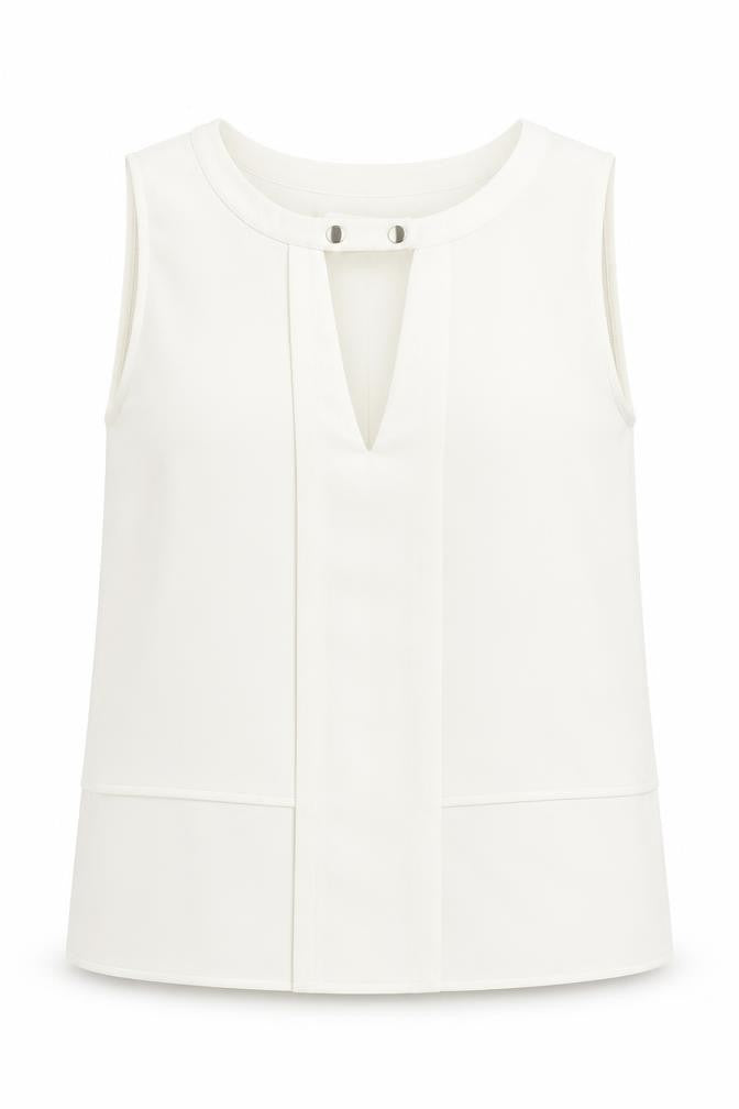 Zara Womens Ivory Polyester Basic Tank Size XS Round Neck