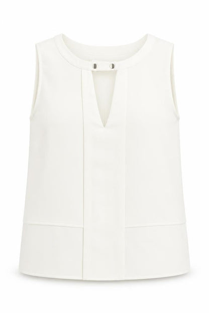 Zara Womens Ivory Polyester Basic Tank Size XS Round Neck