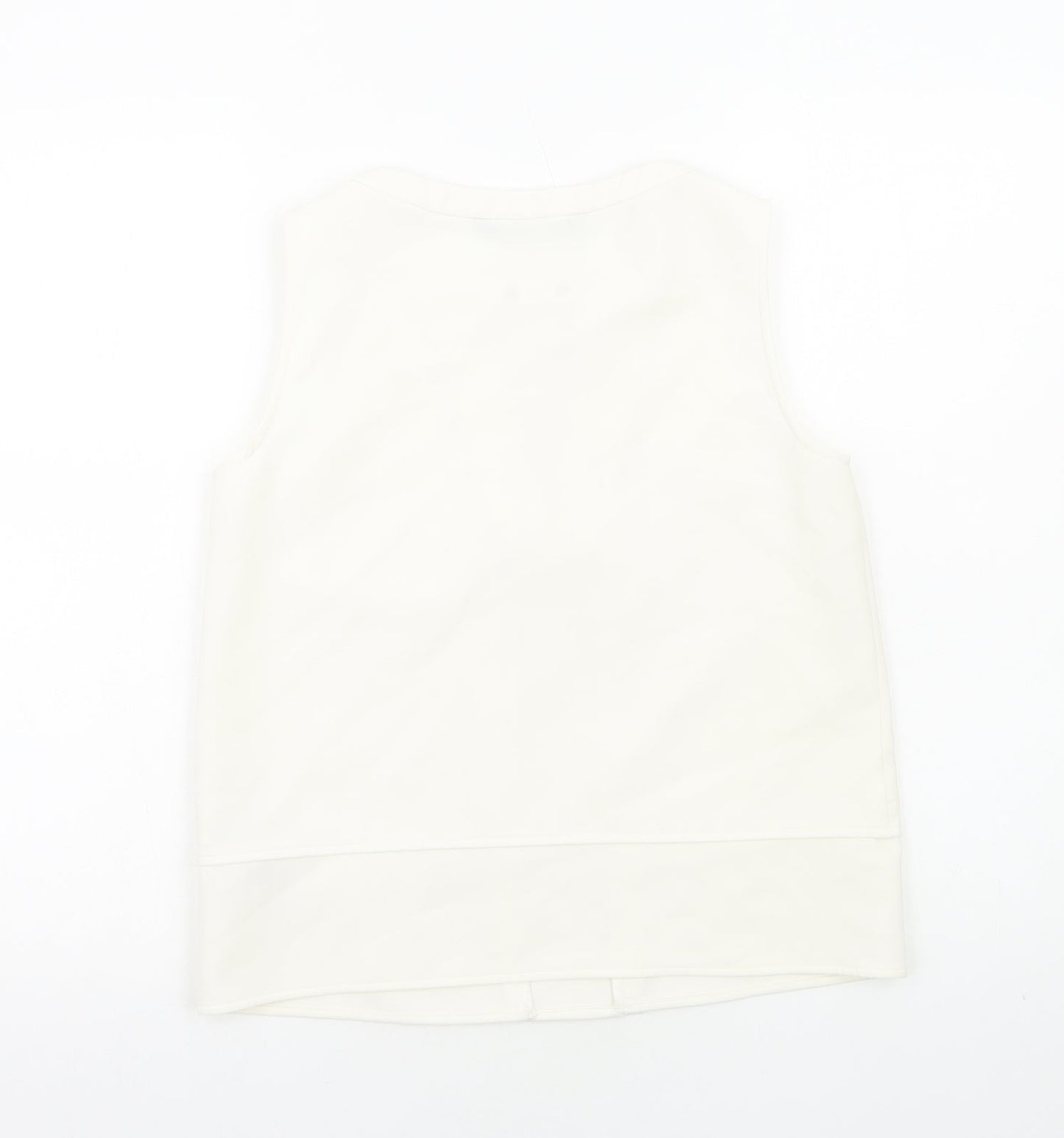 Zara Womens Ivory Polyester Basic Tank Size XS Round Neck