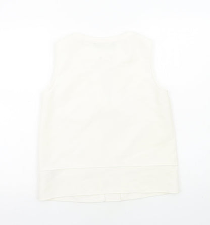 Zara Womens Ivory Polyester Basic Tank Size XS Round Neck