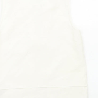 Zara Womens Ivory Polyester Basic Tank Size XS Round Neck