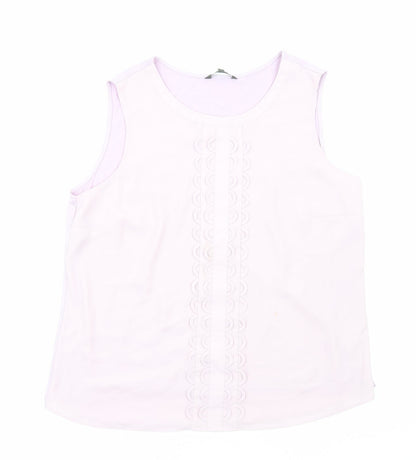 Bonmarché Womens Purple Polyester Basic Tank Size 18 Round Neck