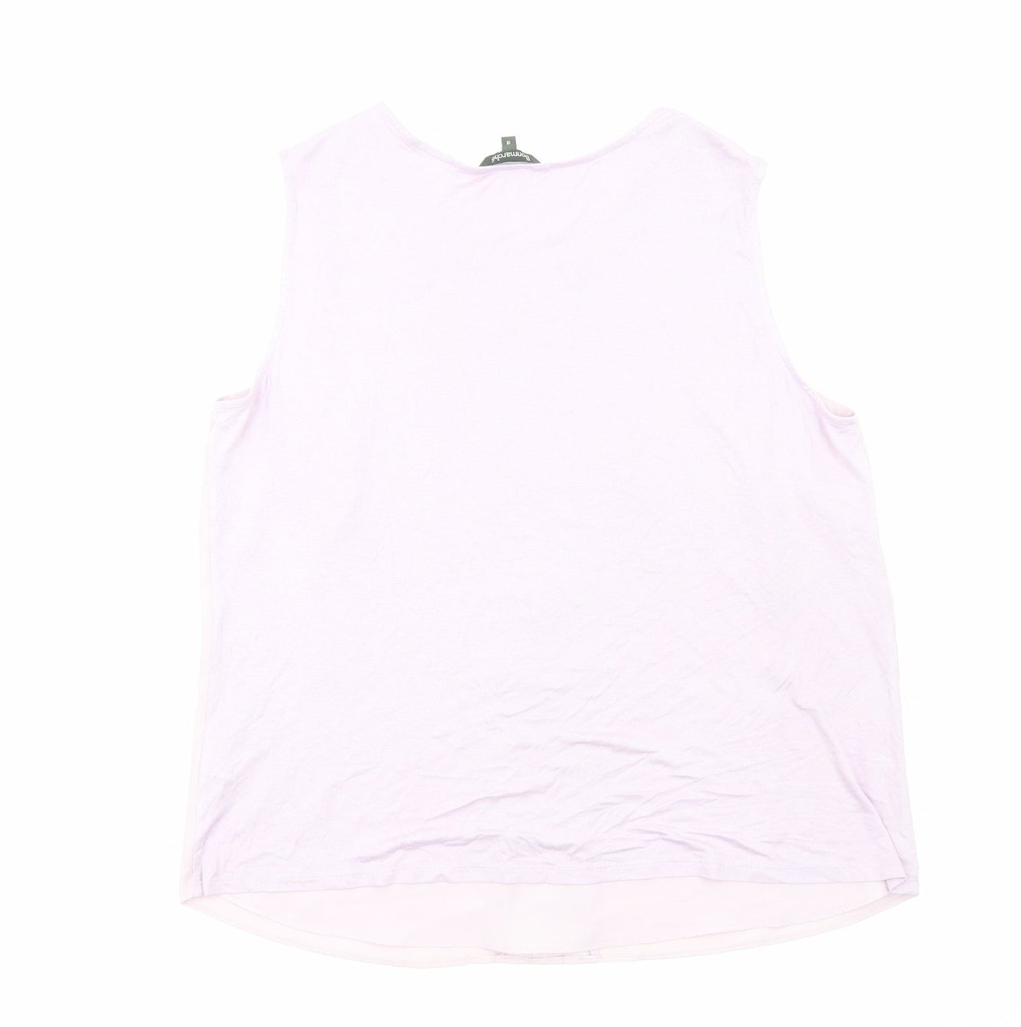 Bonmarché Womens Purple Polyester Basic Tank Size 18 Round Neck