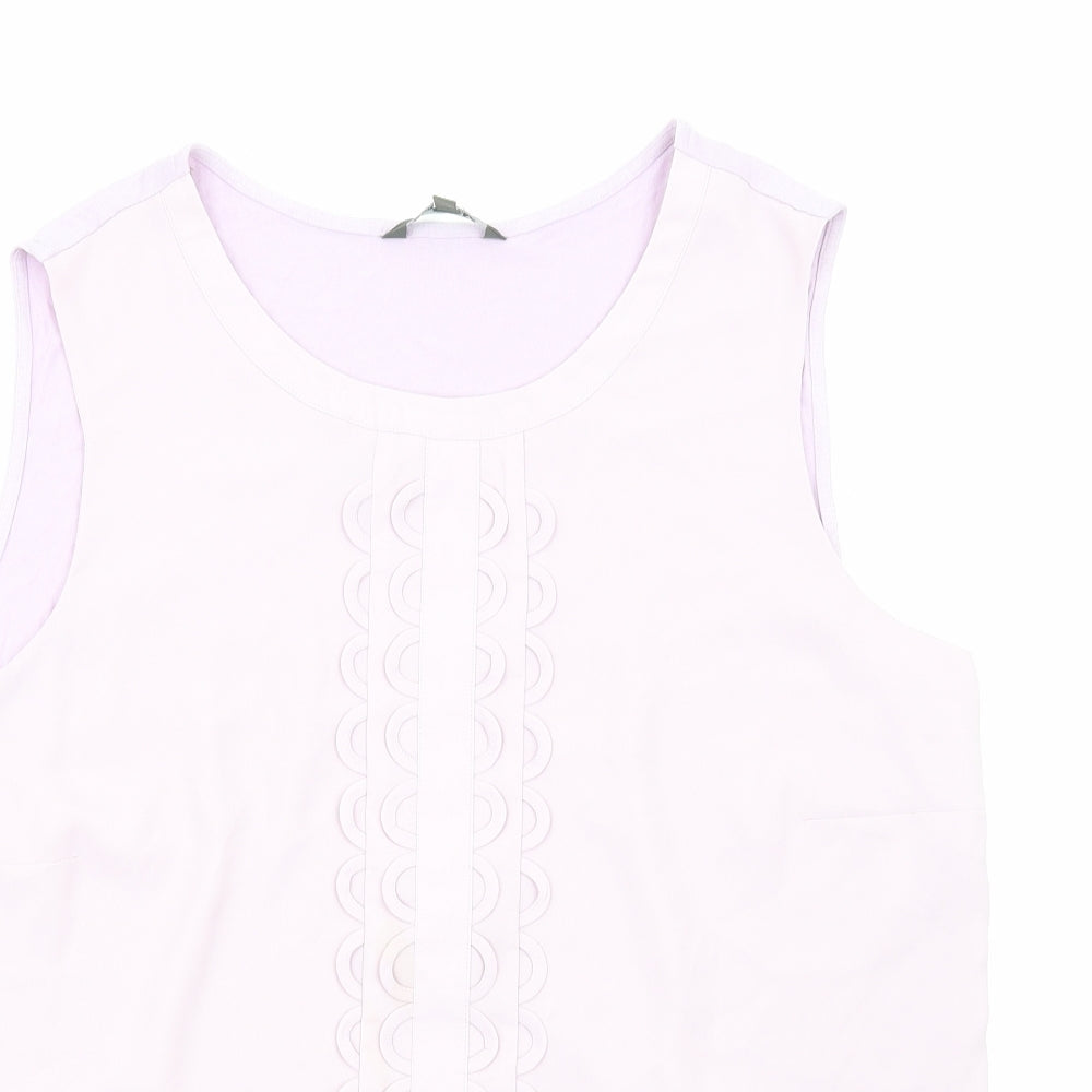 Bonmarché Womens Purple Polyester Basic Tank Size 18 Round Neck