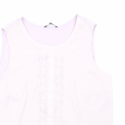 Bonmarché Womens Purple Polyester Basic Tank Size 18 Round Neck