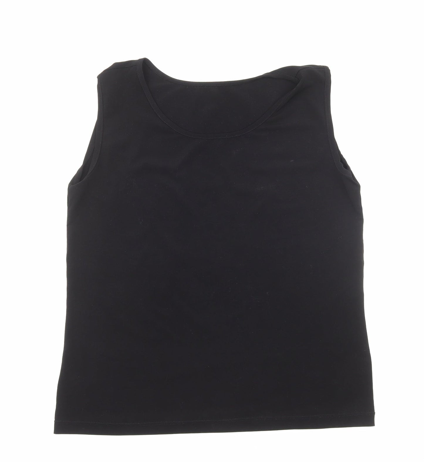 Preworn Womens Black Polyester Basic Tank Size L Boat Neck