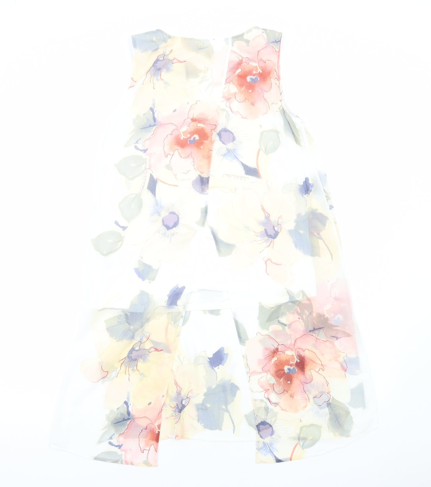 Per Una Womens Multicoloured Floral Polyester Tunic Tank Size 10 V-Neck